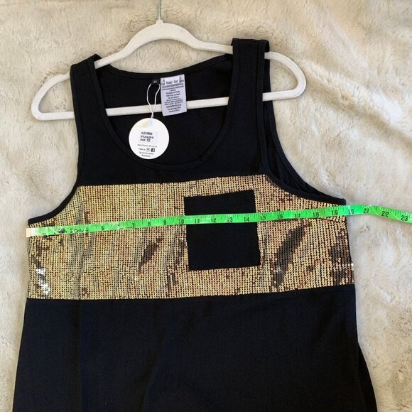 Black & Gold Sequin Detail Alex Dress By Home-Lee Size 10 Polyester Blend midi d - Picture 8 of 12